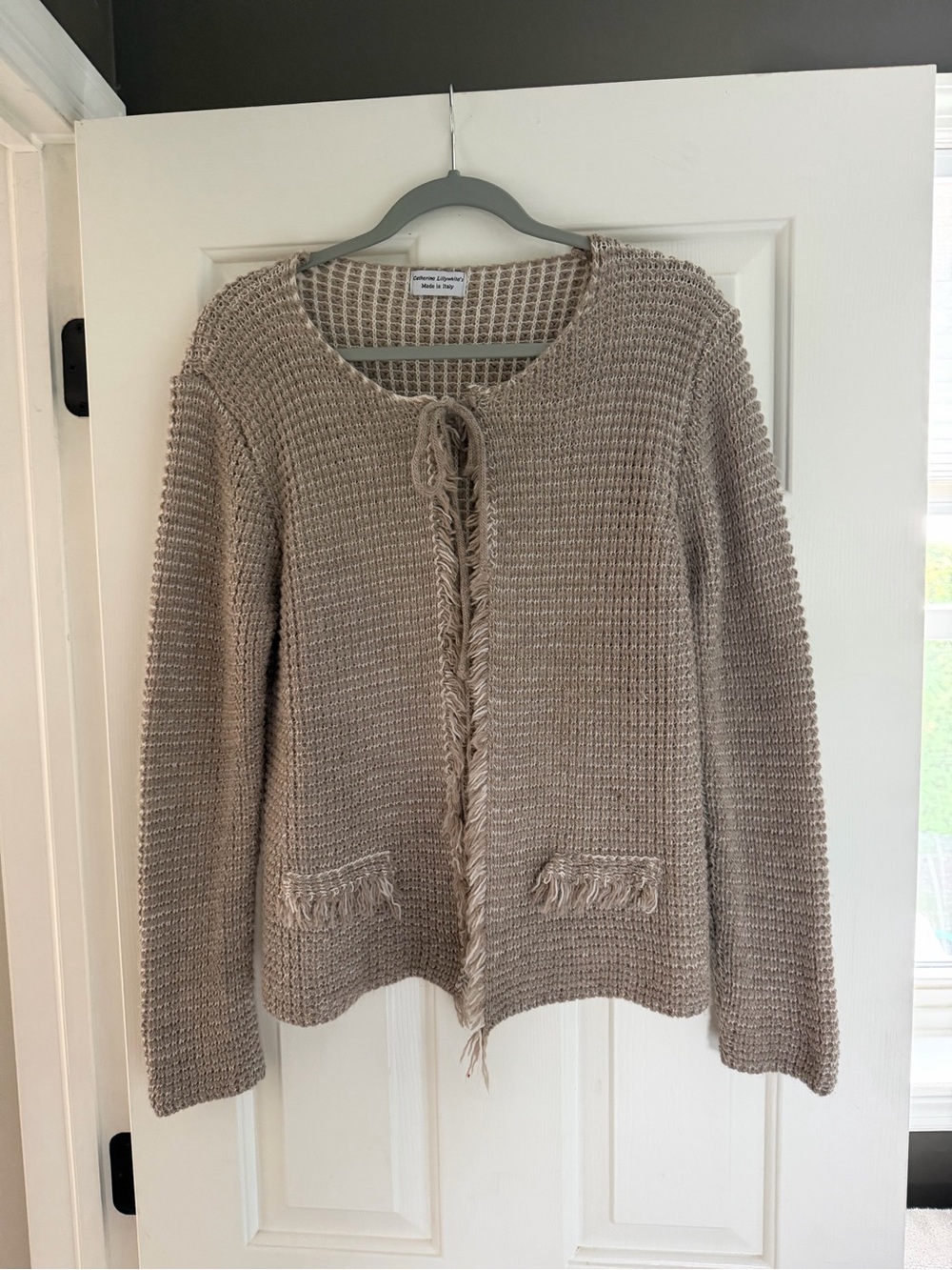 Catherine Lillywhite’s Made in Italy knit Cardigan Sweater - Taupe